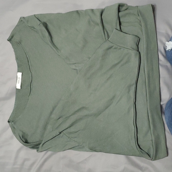 Army Green Cropped Sweater - Picture 1 of 2